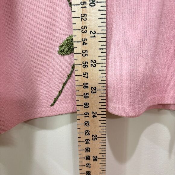 Y2K Francesca Evening Embroidered Cardigan Pink Floral sz XL Cottagecore Granny - Picture 6 of 10